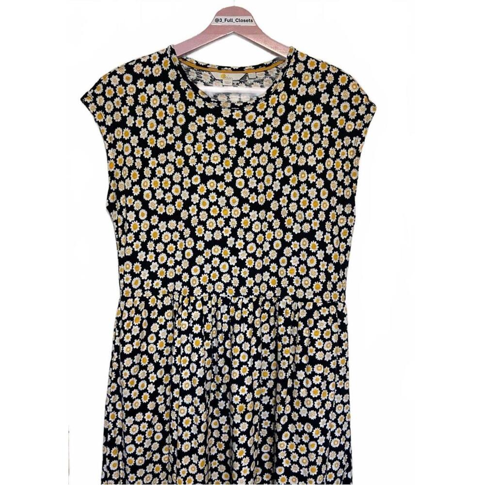 Boden Sunflower Cap Sleeve Cotton Jersey Knit Maxi Dress | Size 10 Regular